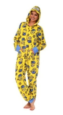 MINION DESPRECIABLE ME PIJAMA CON CAPUCHA SIN PATAS DISFRAZ 1 PIEZA NUEVO CON ETIQUETAS M L o XL Foto 1 de 4