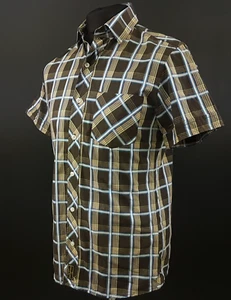Peak Performance Short Sleeve Shirt SMALL Men Multicoloured Slim Fit Check Plaid - Picture 1 of 8