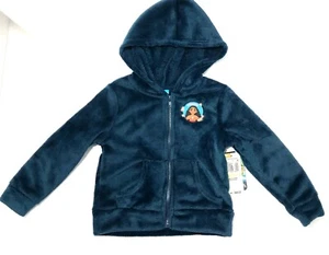 Disney Little Girls Moana Flowers Zip Woobie Hoodie With Pockets-Deep Sea Size 5 - Picture 1 of 7