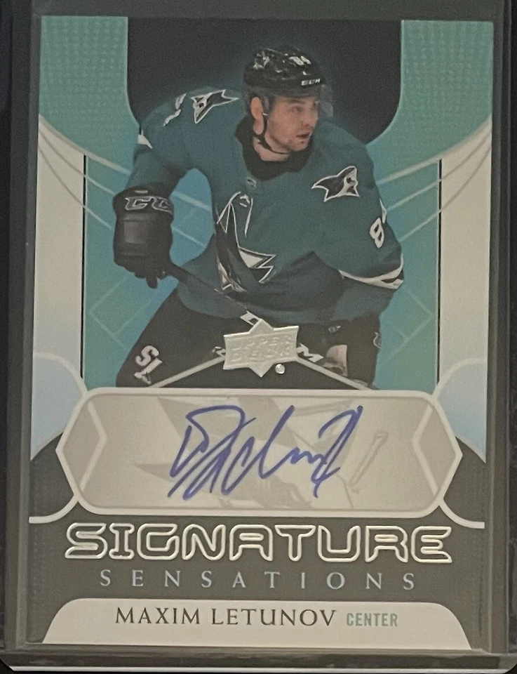 2020-21 UD Series 2 UD Signature Sensations Auto #SS-ML Maxim Letunov - Sharks - Image 1 of 2