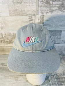 Girls Nike Dri-Fit Gray Athletic Running Tennis Hat Cap Size 4/6 X Colorful Logo - Picture 1 of 6