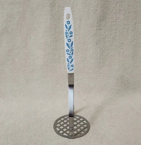 Vintage Haushalt Japan Blau Kornblume Kartoffelstampfer Edelstahl Corning - Bild 1 von 5