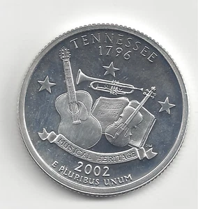 2002 S Silver Proof TENNESSEE Quarter - 90% Silver - Picture 1 of 2