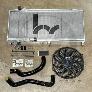 Hybrid Racing Full Size Radiator Kit For 92-95 Honda Civic EG K20A A2 A3 Z1 Swap - Picture 1 of 8