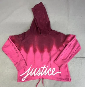 Justice Girl’s Size 10 Pink & White tie dye Active Pullover Hoodie Sweatshirt - Picture 1 of 5