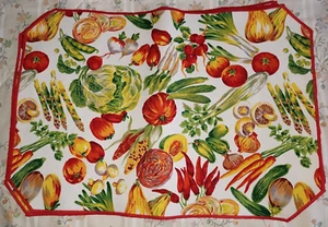 8 tovagliette stampa vegetale ottagonale oblunghe 12" x 18" vintage - Foto 1 di 3
