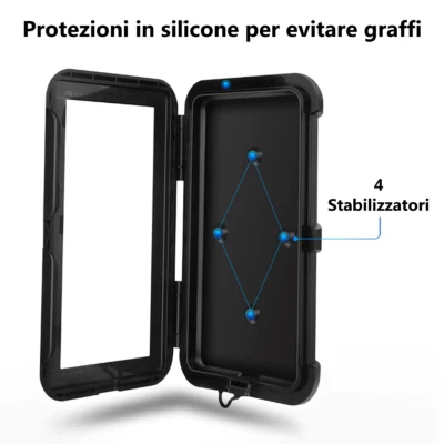 SUPPORTO CUSTODIA PORTA CELLULARE PER MOTO BICI  IMPERMEABILE E UNIVERSALE - Immagine 1 di 4