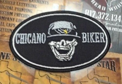 EMBROIDERED CHICANO BIKER HELMET PATCH (Please Read Ad)) - Image 1 of 4