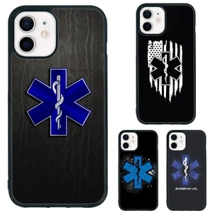 For iPhone SE XS XR Max 5 6 7 8 Plus Emergency medical services Hard Black Cover - Picture 1 of 25