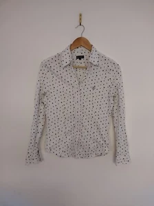 BOGNER XL? White Star Shirt Blouse Fitted Buttons Long Sleeve 100% Cotton - Picture 1 of 14