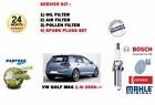 VW GOLF 1.4i 16V MK6 80BHP 2009-> SERVICE KIT OIL AIR POLLEN FILTER SET + PLUGS