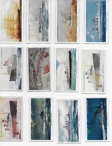 Vintage Tobacco Cigarette Card 12 pc Mixed Lot Ships Sail Boat Journaling Craft - Imagen 1 de 2