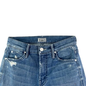 Jeans Madre Para Mujer Talla 25 Azul Cintura Alta Rascal Crop Graffiti Niña EE. UU. - Imagen 1 de 13