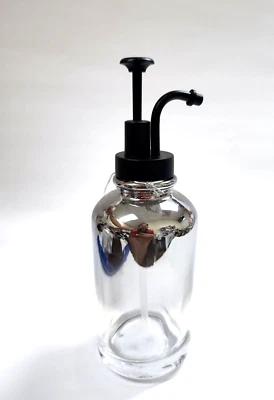 CELESTE Vetro Argento Riflettente Specchio Tonalità, Nero Vintage Pompa Sapone - Immagine 1 di 4