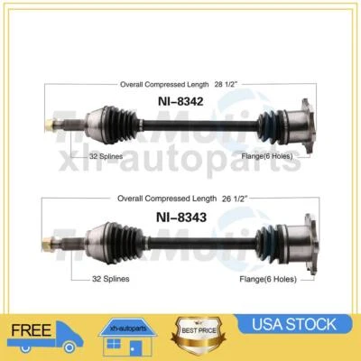 2 задних левых правых вала оси CV для INFINITI FX45 2003 2004 2005 2006 2007 2008 - Изображение 1 из 3