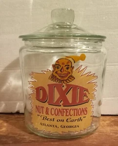 Tarro de cacahuete circo de vidrio Dixie hogar cocina regalo pesado - Imagen 1 de 2