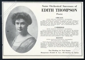 Foto piano recital Edith Thompson 1921 reserva anuncio impreso vintage - Imagen 1 de 7