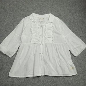 *Stain Odd Molly Blouse Womens Size 4 - XL White Cotton Woven Top Boho 624 - Picture 1 of 16
