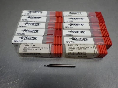 12 新! Accupro 0.04 英寸硬质合金端磨机 4 长笛 64541550 — 第 1/3 张图片