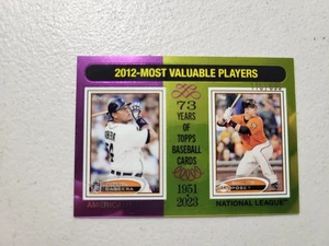 2024 Topps Heritage High Number #199 MVPs 2012 CHROME /699 Cabrera/Posey NM - Picture 1 of 2