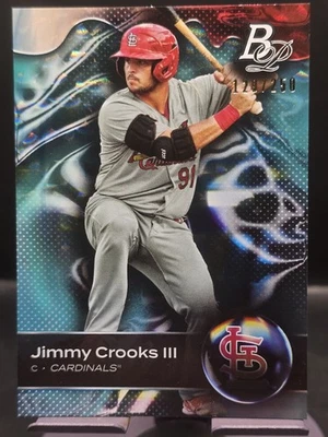 🔥⚾️2023 Bowman Platinum #TOP-37 Jimmy Crooks III Aqua Ice Foil #/250⚾️🔥 - Image 1 of 4