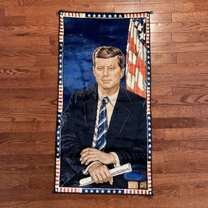 Arazzo da parete in velluto President John Kennedy JFK 1964 Made in Italy LEGGI - Foto 1 di 13