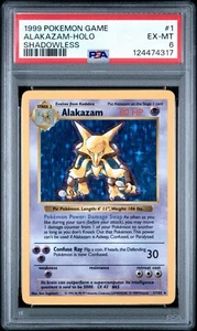 1999 Pokemon Base Set - Alakazam Holo Shadowless No. 1 PSA 6 - Picture 1 of 2