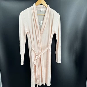 Skin Worldwide Robe Womens XS Organic Pima Cotton Pink Belted Lounge Spa Bath - Picture 1 of 7