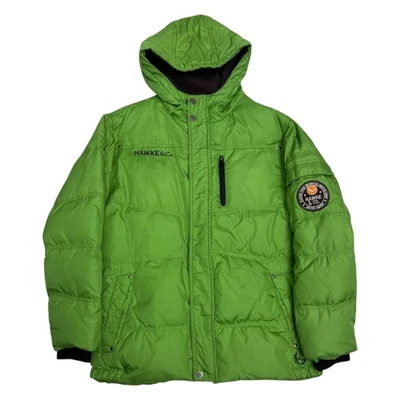 Chaqueta parka acolchada de invierno grande HAWKE & CO verde plumón y relleno de plumas para mujer  Foto 1 de 4