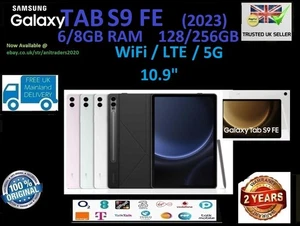 Samsung GALAXY Tab S9 FE 5G 6GB,8GB, 128GB,256GB Tablet sealed(All colours) - Picture 1 of 16
