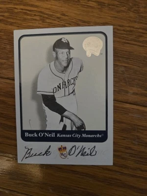 Buck O'Neil Kansas City Monarchs Autograph Baseball Card 2001 FLEER GREATS #119 - Image 1 of 2