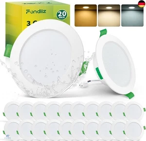 LED Einbaustrahler 230V 68mm, 20er Set LED Spots Warmweiß Neutralweiß Kaltweiß, - Bild 1 von 8