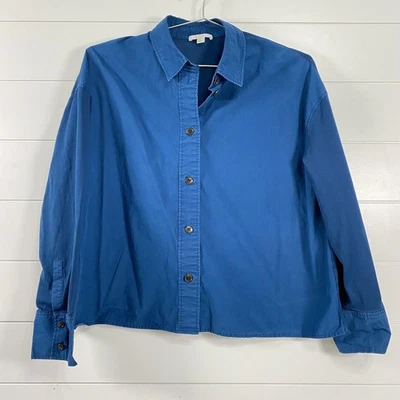 COS Shirt Womens Small Blue Button Front Long Sleeve Collared Overshirt Casual - Image 1 of 4