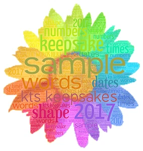 word art personalised gift present keepsake multi coloured rainbow flower bday - Picture 1 of 1