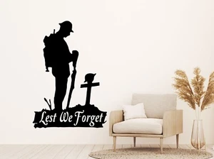 Calcomanía de vinilo para que no olvidemos avión soldado día recuerdo soldado día amapola - Imagen 1 de 16