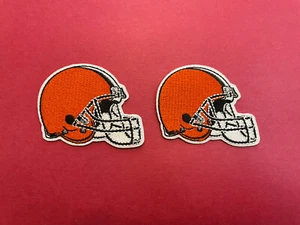 Cleveland Browns Football Logo NFL Small Iron/Sew On Embroidered Patch Lot Of 2 - Picture 1 of 4