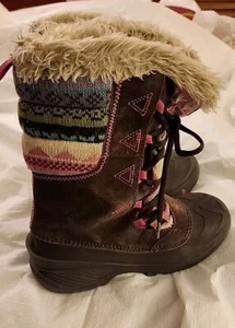 The North Face Argyle Sweater Lace Up Winter Insulated Waterproof Boots Wms Sz 6 - Picture 1 of 5