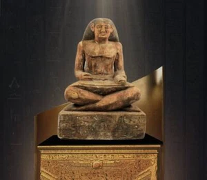 Ancient Egyptian scribe hand made altar statue like the one in the museum - Bild 1 von 8