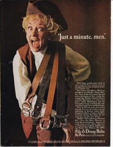 1970 Fife & Drum Belts Print-Ad/ Phyllis Diller / Minutemen - Picture 1 of 1