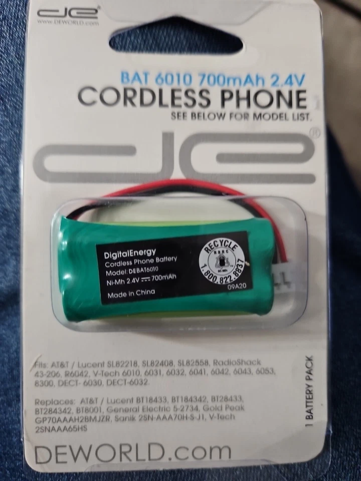 Cordless Phone Buttery Bat 6010 700mah 2.4v