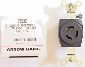 Arrow Hart Locking Wall Receptacle 7582 USA #7bl - Picture 1 of 1