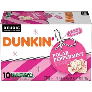 2X Dunkin  Polar Peppermint Coffee - Keurig K-Cup Pods 10 Ct. - BB 8/2025 - Picture 1 of 1