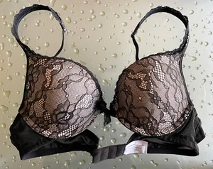 Gepolsterter Push-up-BH Jessica Simpson schwarz Spitze 34A NEU - Bild 1 von 4