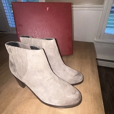 Woman’s Gray Suede Ankle Boots Booties Wolverine 1000 Mile Samantha Pleet Sz 9.5 - Image 1 of 4