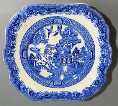 VINTAGE WR MIDWINTER WILLOW PATTERN SANDWICH PLATE 1930s PRE WAR RARE  - Image 1 of 4