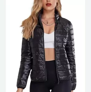 Active USA Black Puffer Jacket Lightweight Women’s Small - Picture 1 of 3