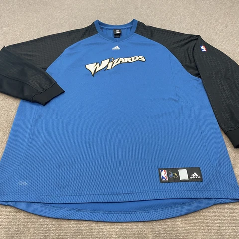 Vintage Wizards Wizards NBA Warm Up adidas Jersey Stitched Size XL Long Sleeve Cover