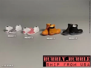 Maßstab 1:12 Schuhe Arbeitsstiefel Turnschuhe für 6" männliche Figur Phicen SHF ☆USA☆ - Bild 1 von 5