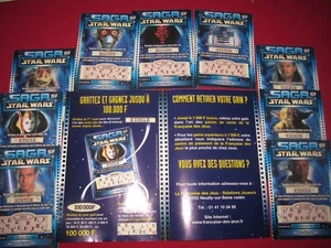 STAR WARS SAGA FRENCH TICKETS LOTTERY COMPLETE SET EPISODE 1 FRANCAISE DES JEUX - Picture 1 of 5
