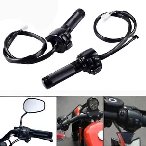 Motorcycle 1" Handlebar Control Switch Button Switches w/ Hand Grips for Harley - Picture 1 of 9